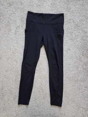 Fabletics Black High-Waist Performance Leggings with Side Pockets